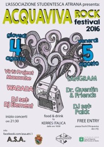 ACQUAVIVA ROCK FESTIVAL 2016 04/05 agosto 2016 