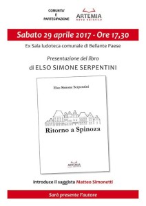 "RITORNO A SPINOZA"  29 APRILE 2017